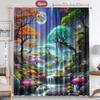 2PC Home Decoration Curtains, Dreamy City Background With Pole Pocket Curtains, Kitchen, Coffee Shop, Living Room, Balcony