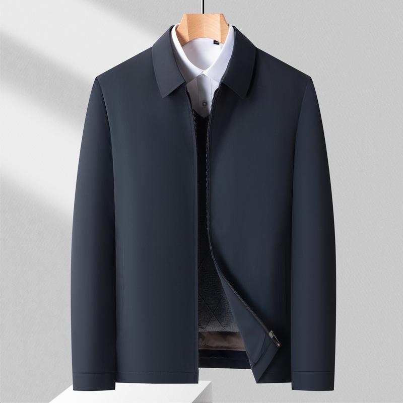 Men's Lapel Removable Down Jacket Casual Middle-aged and Elderly Warm Down Jacket