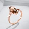 Fashion Brown Natural Zircon Vintage Ring For Women Unique Geometry  Rose Gold Color High Quality Daily Jewelry