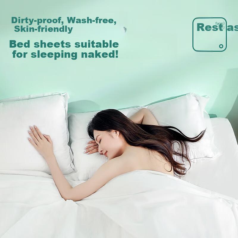 Disposable Four-Piece Bedding Set: Bedsheet, Duvet Cover, Pillowcases for Travel, Hotel, Tourism, Double Bed, Portable