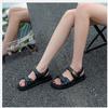 Punkt! Klassische Römersandalen mit runder Spitze, vielseitiger Klettverschlussplattform, modische Freizeitsneaker, Wort mit Sandalen