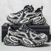 Fashion Mens Chunky Sneaker Designer Tire Sole Sport Shoes Fashion Casual Leather Fabric Height Increased Platform Shoes Plus Size 45 46