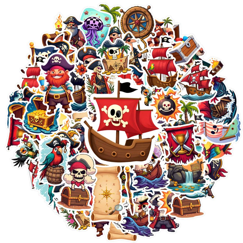 35pcs-50pcs Adventure Adventure Stickers Playful Skull Teacher Reward Stickers Stationery Stickers For Guitar Laptop Helmet