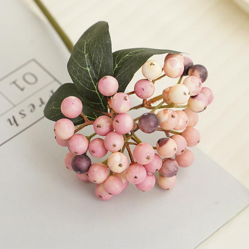 

Foam Berry Fruit Bunch Branch Artificial Flower Mini Plants Christmas Decorative Accessory for Wedding Flower Arrangements Gift 5pcs (no vase)