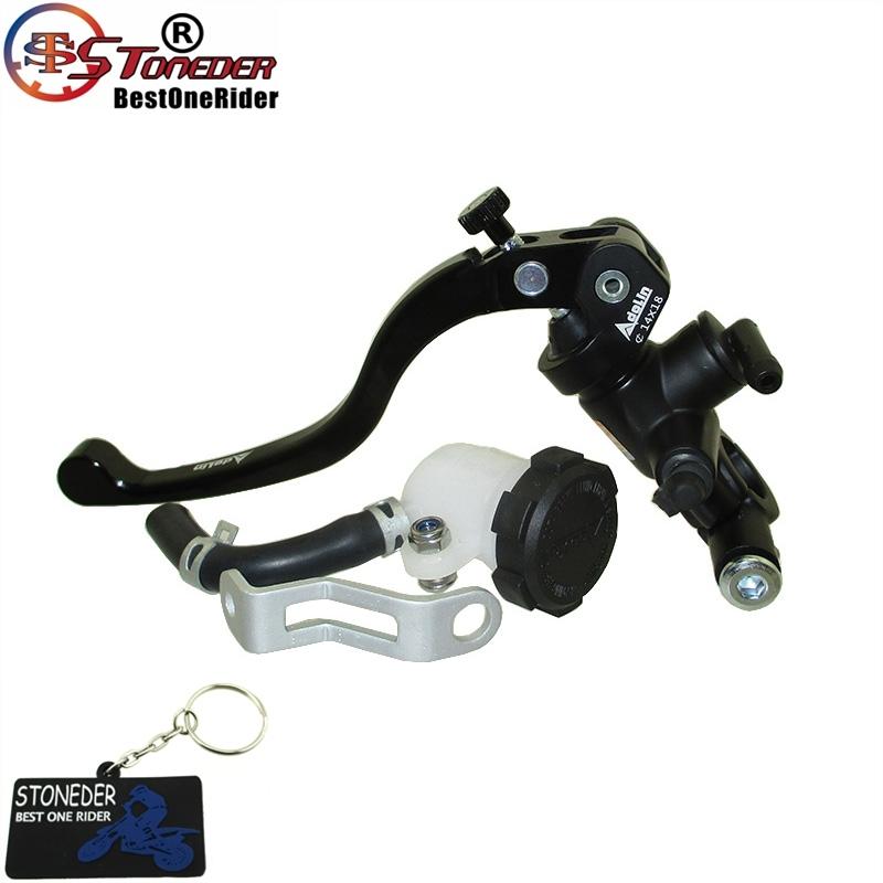 STONEDER Left Motorcycle Adelin Brake Clutch Master Cylinder Hydraulic 14X18 Piston