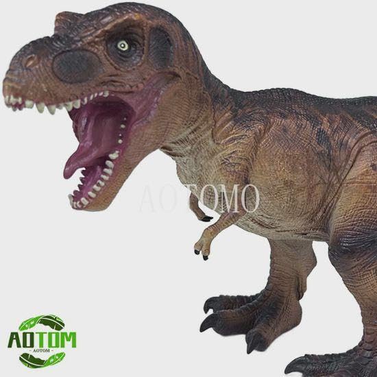 Tyrannosaurus Rex Figure, Vinyl Model, Soft Vinyl, Brown, Dinosaur Collection, Big Size