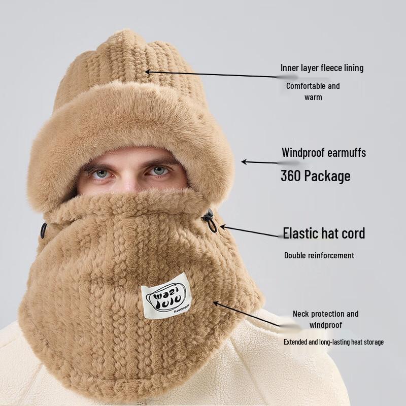 Guteng zimní zesílená pruhovaná pletená čepice