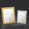 5/6/7 Inch Photo Frame Shiny Rhinestone Edge Electroplated Stainless Standing Anti-skid Luxury Oblong Glitter Wall Mounting Table Top Display Picture