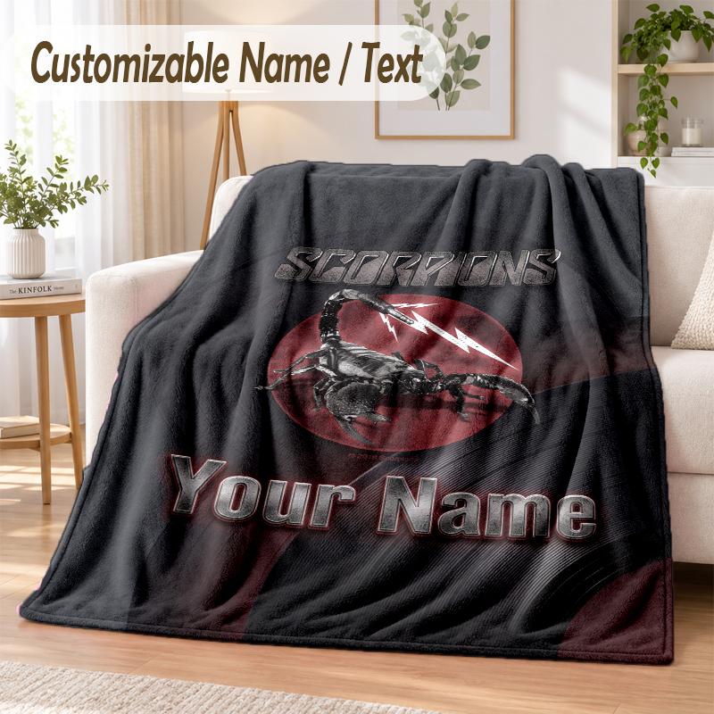 Personalisierte Flanelldecke mit Skorpion-Print, warme, gemütliche Decke für Sofa, Bett, Zuhause