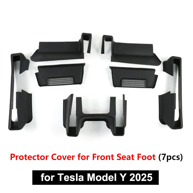 For Tesla Model Y Juniper 2025 Full Protection Accessories Front Seat Rail Guard Sticker Rear Door Sill Protector Anti-kick Pad