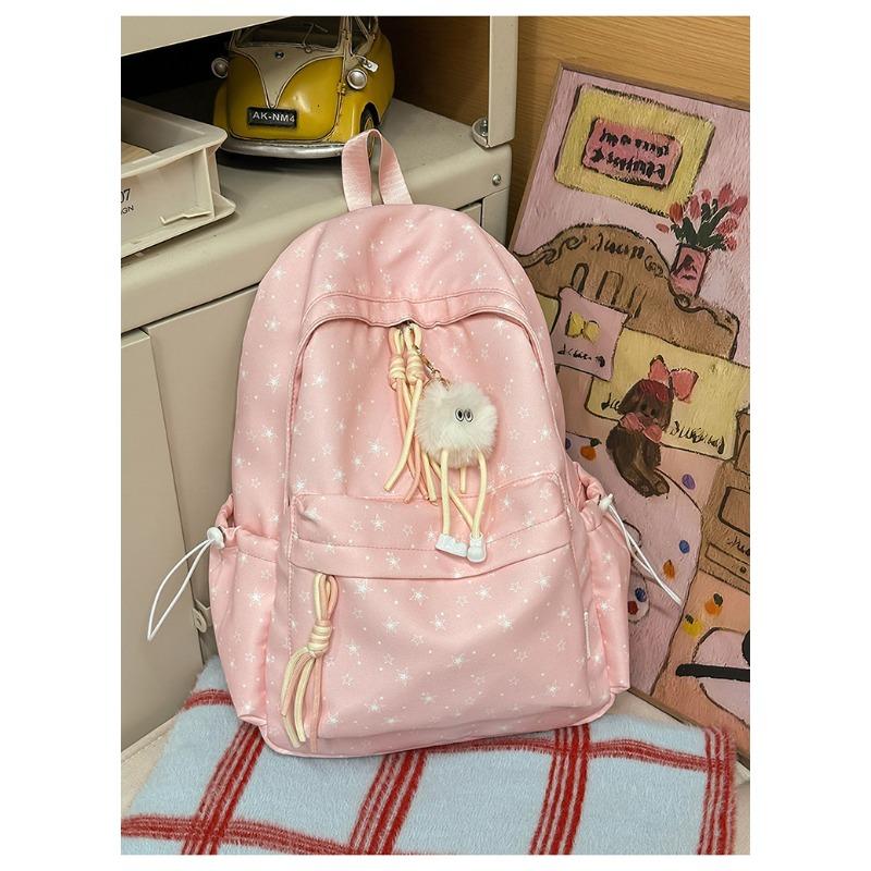 Korean Small Fresh Schoolbag Female College Student Simple Star Backpack Lightweight Large Capacity High School Backpack