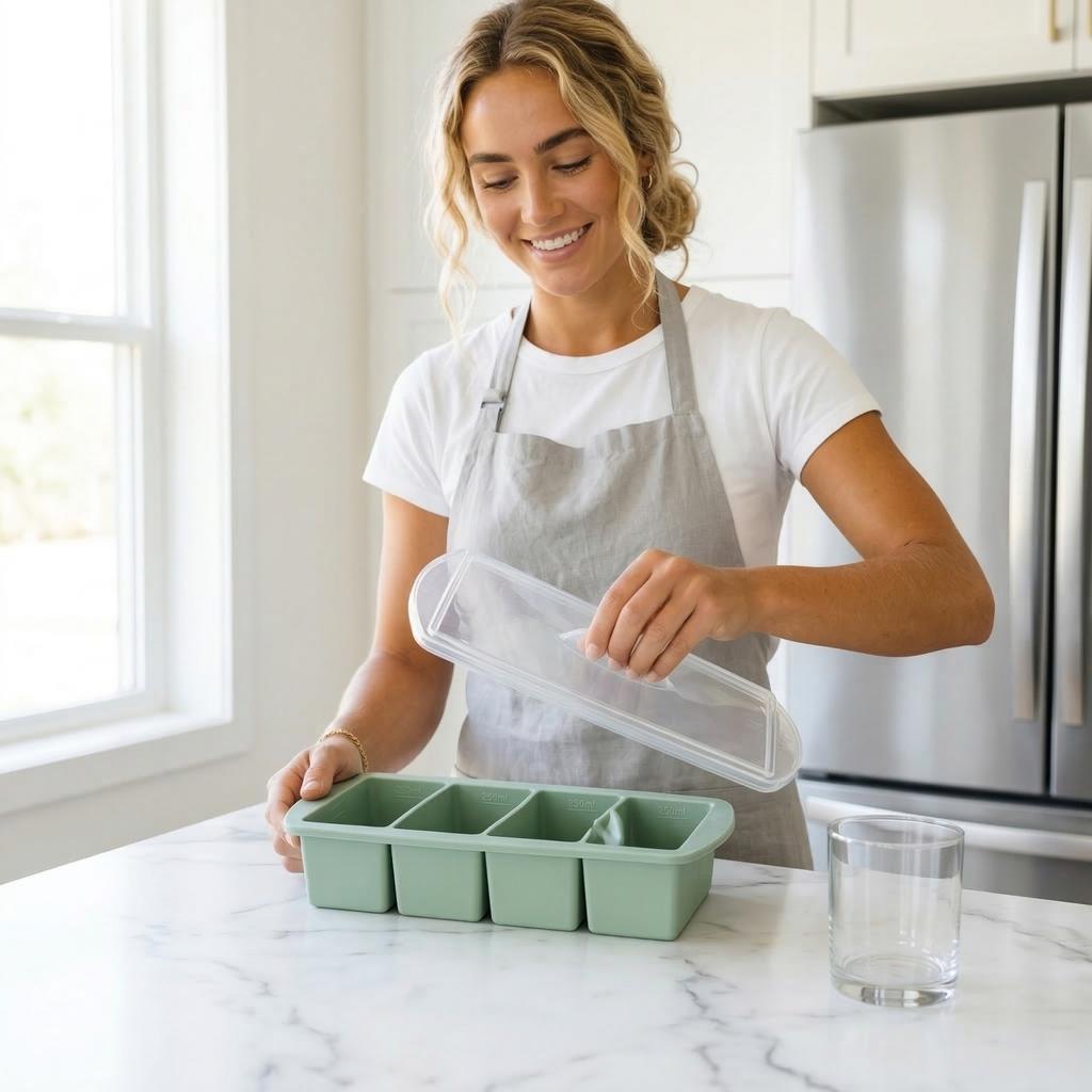 Covered Silicone Ices Cubes Tray For Freezing Storage Box Ices Block Mold