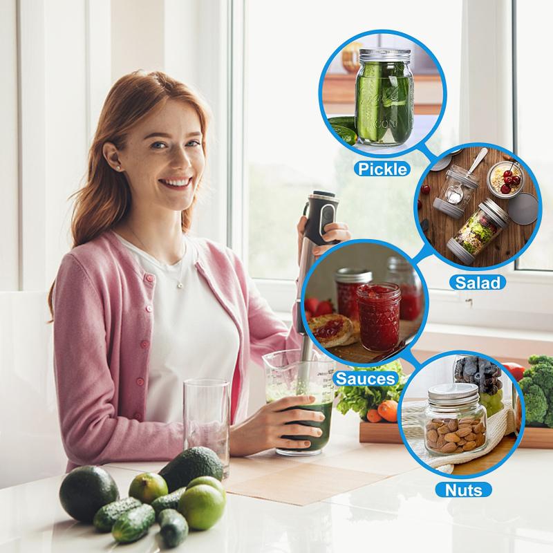 Zestaw próżniowy do słoików Mason z akcesorium tylko do słoików Mason o regularnej szerokości i szerokich ustach Kompatybilny dla