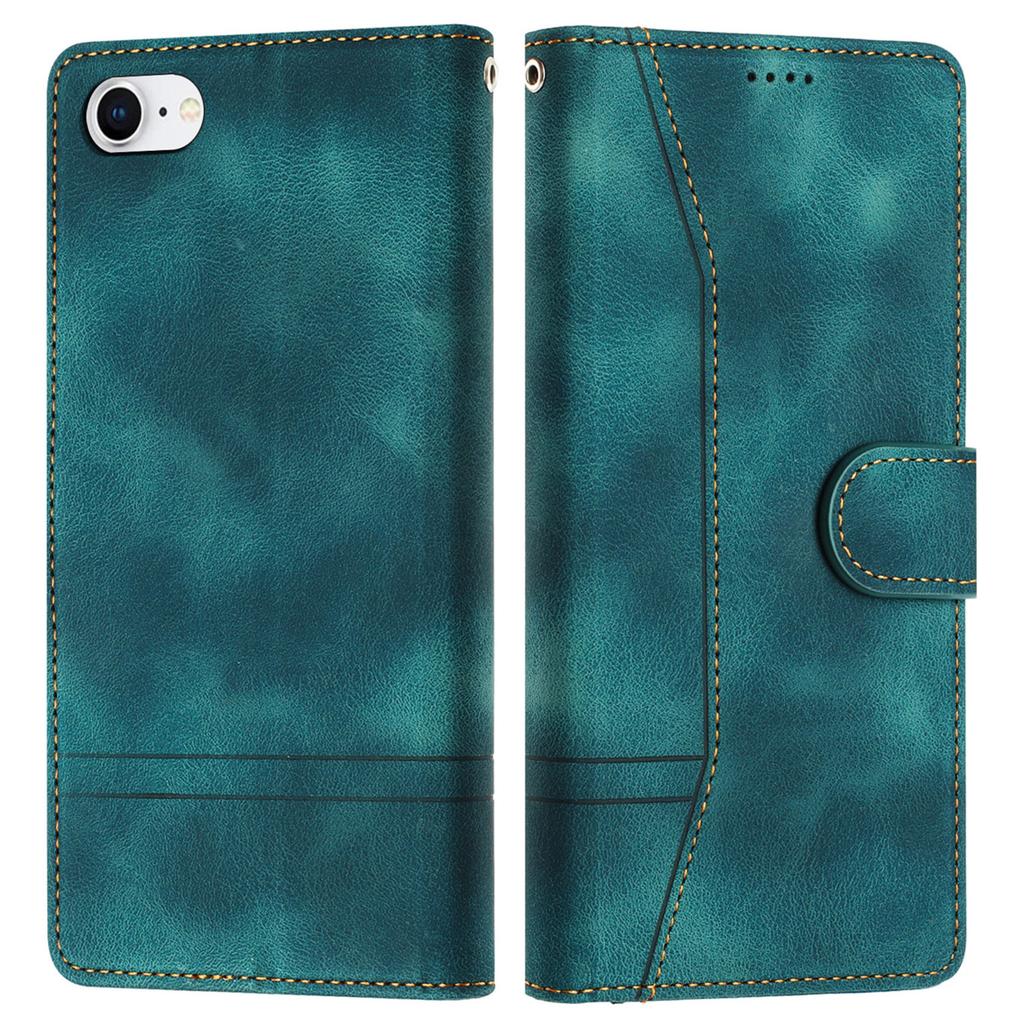 L002 For iPhone 7/8 4.7 inch/SE (2022)/SE (2020) Leather Wallet Phone Case Retro Lines Imprinted Stand Cover