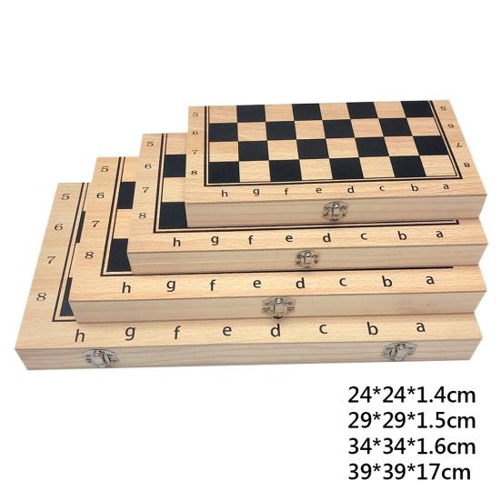 Scacchiera Pieghevole 3 in 1 in Legno, Dama, Tavola da Backgammon, Gioco da Tavolo