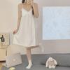 White Summer Nightdress with Chest Pad – Sweet, Pure Desire Style Imitation Cotton Pajamas for Women