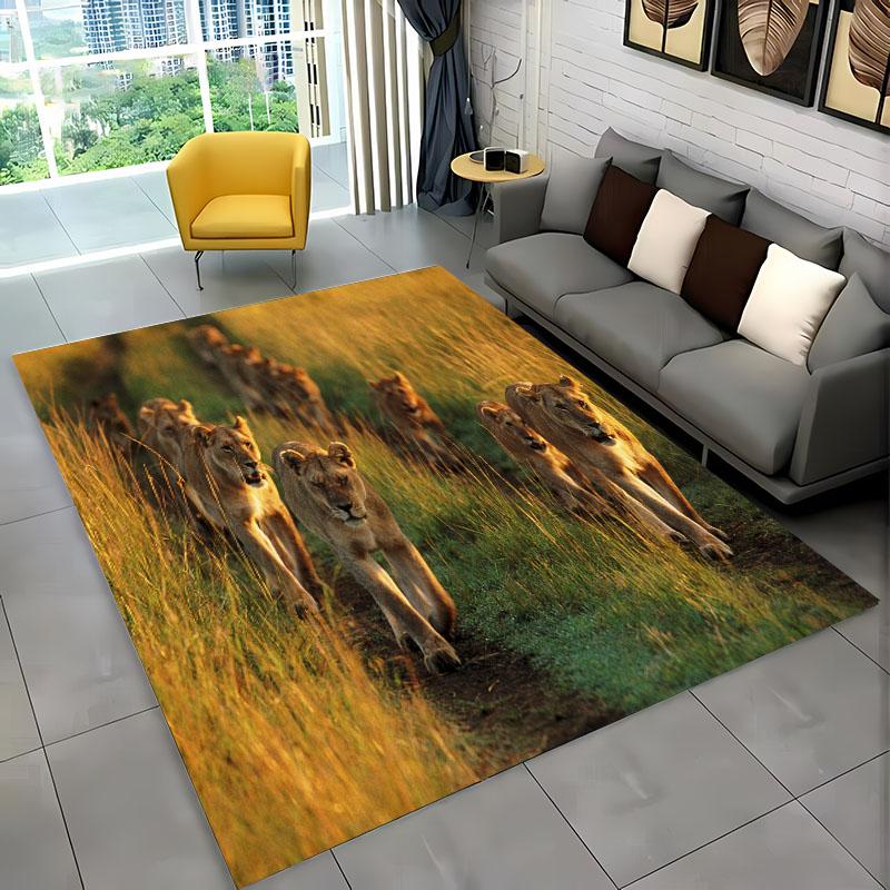 3D Dream Lion Animals Cartoon Carpet Rug for Home Living Room Bedroom Sofa DoormatDecor,Kid Play Area Rug Non-slip Floor MatGift