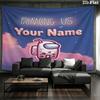 Among Us Custom Name Wall Tapestry Aesthetic Wall Hanging Printed Fabric Blanket Decorative Tapestries for Bedroom Living Room Home Decor