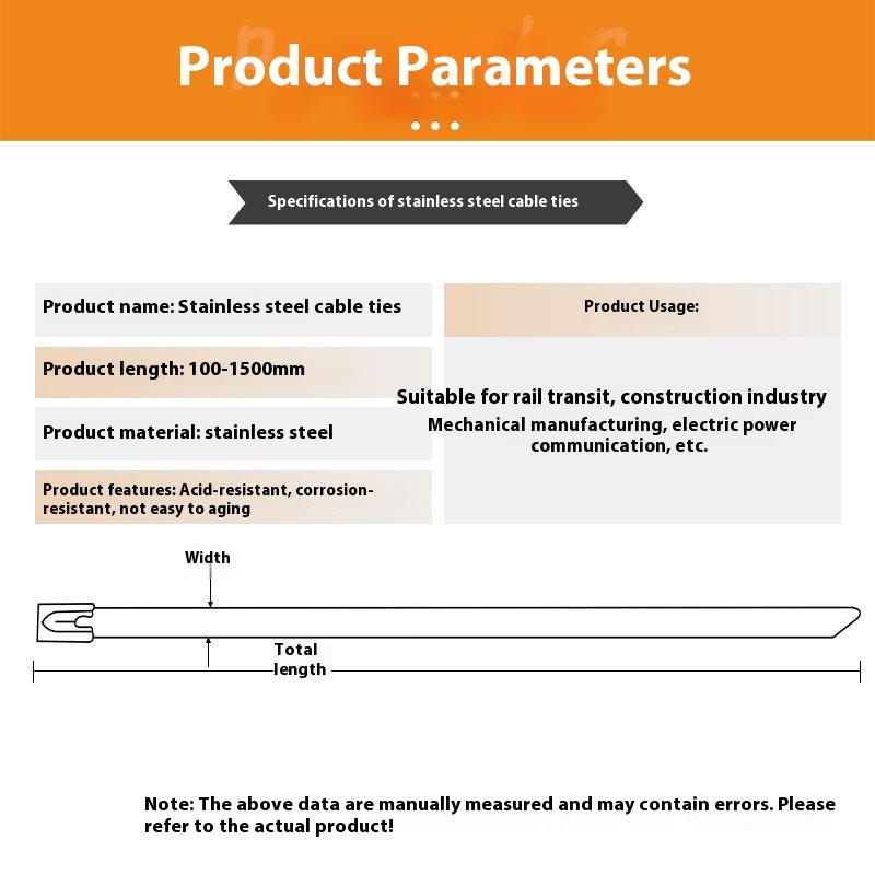 201 Edelstahl Kabelbinder Selbstverriegelnder Metallkabelbinder Kabelband 4,6*200 Kabelbinder Stahlband