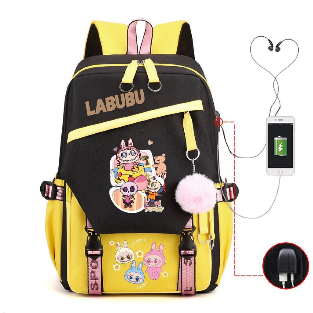 Cute Children's Schoolbag Contrasting Color Neutral Casual Backpack Cartoon Printing Primary and Secondary School Students