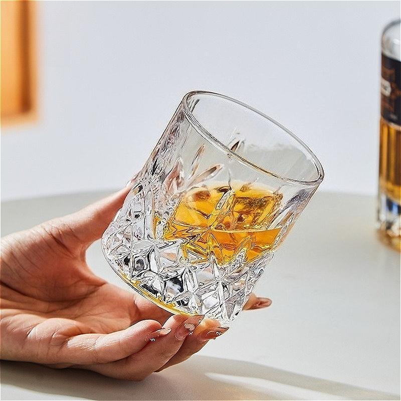 300ml Whiskey Glass Cocktail Glass Classical Cup Premium Thick Bottomed Glass Cup Transparent Foreign Wine Glass Party Glassware