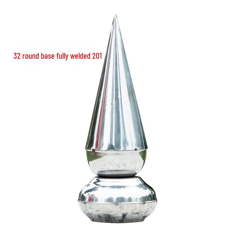 Anti-Theft Stainless Steel Conical Spearhead Fence Decoration for Courtyard Gates, 201/304 Grade.