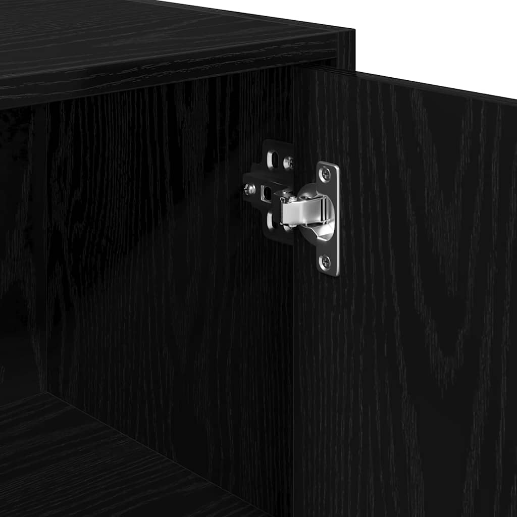 Bathroom Cabinet Black Oak Effect 30 x 30 x 183.5 cm