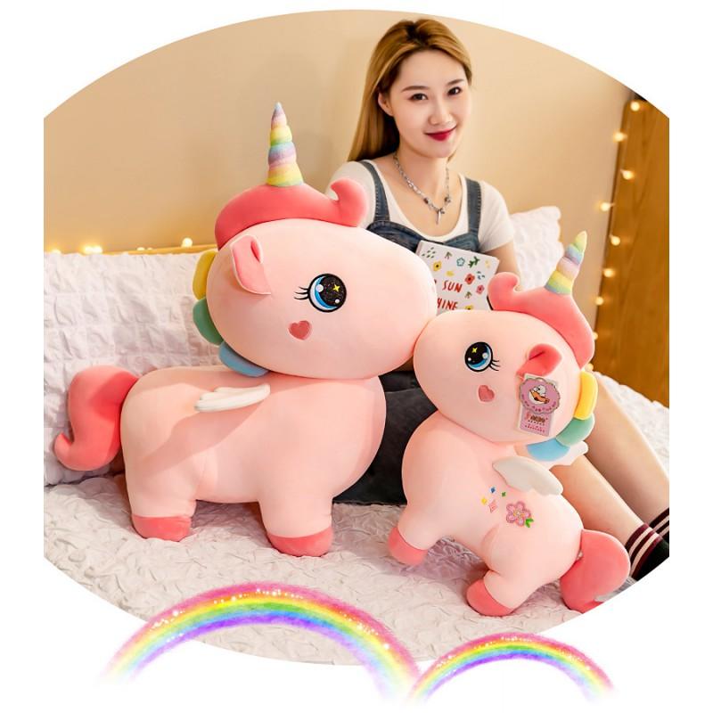 Plush Unicorn Toy Kids Birthday Gift Soft Stuffed Animal Pillow 32-75cm PP Cotton Filled