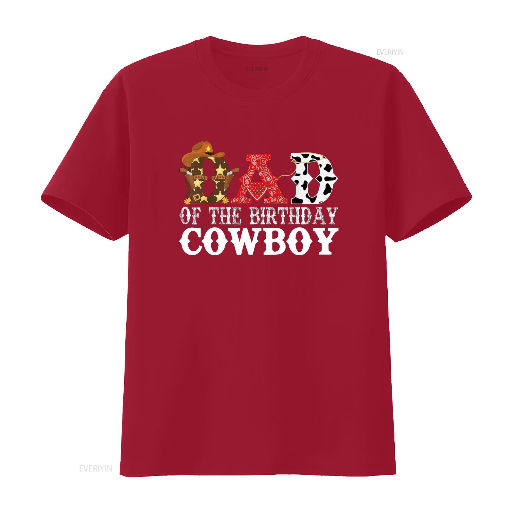

Dad 1st First Birthday Cowboy Western Rodeo Party Matching T Shirt vintage Washed Top For Everyday Wear designer clothes S