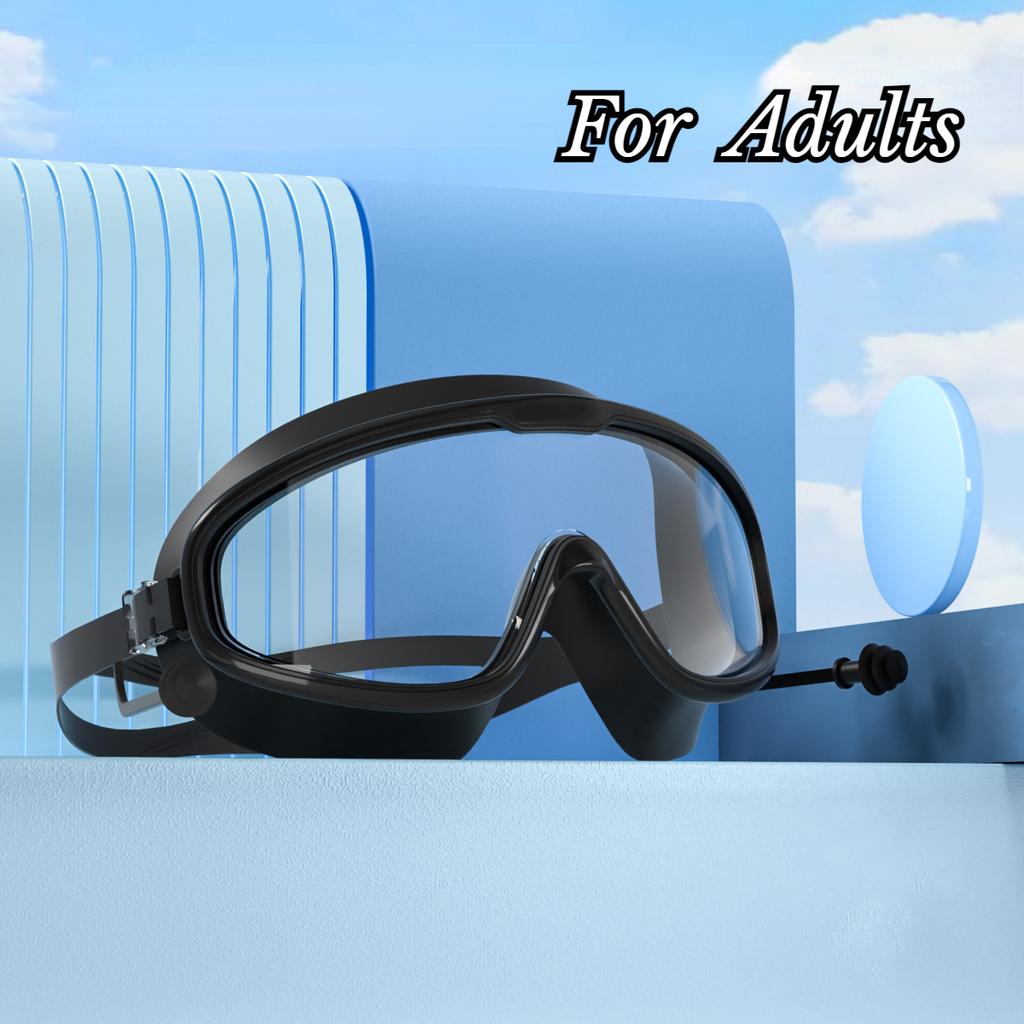 Ochelari de înot Cadru mare Dopuri de urechi Impermeabili Anti-aburire HD Transparenți Ochelari pentru bebeluși Protecție UV Ochelari de înot siguri