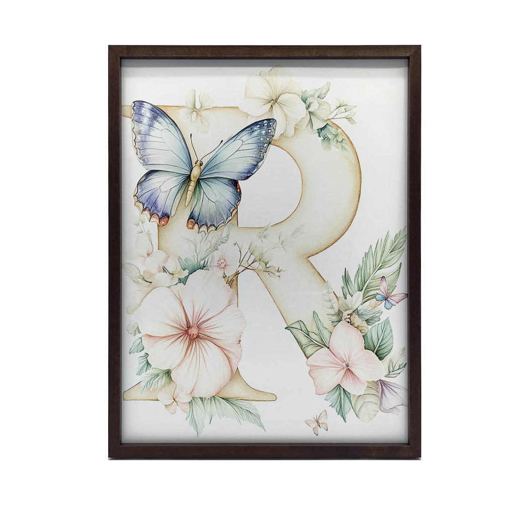 Plakat Kwiatowa Litera R Plakat Kwiatowa Litera R, 30X40 Cm, Bez Ramy, Płótno Premium Na Blejtramie