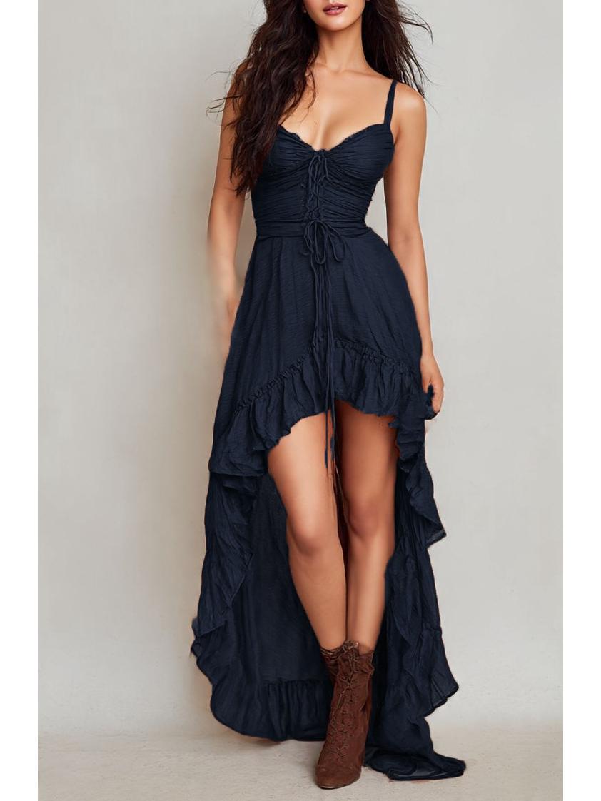 2026 Богемное Французское Платье-Топ с Воланами - Весна/Лето Ретро Шик Medium