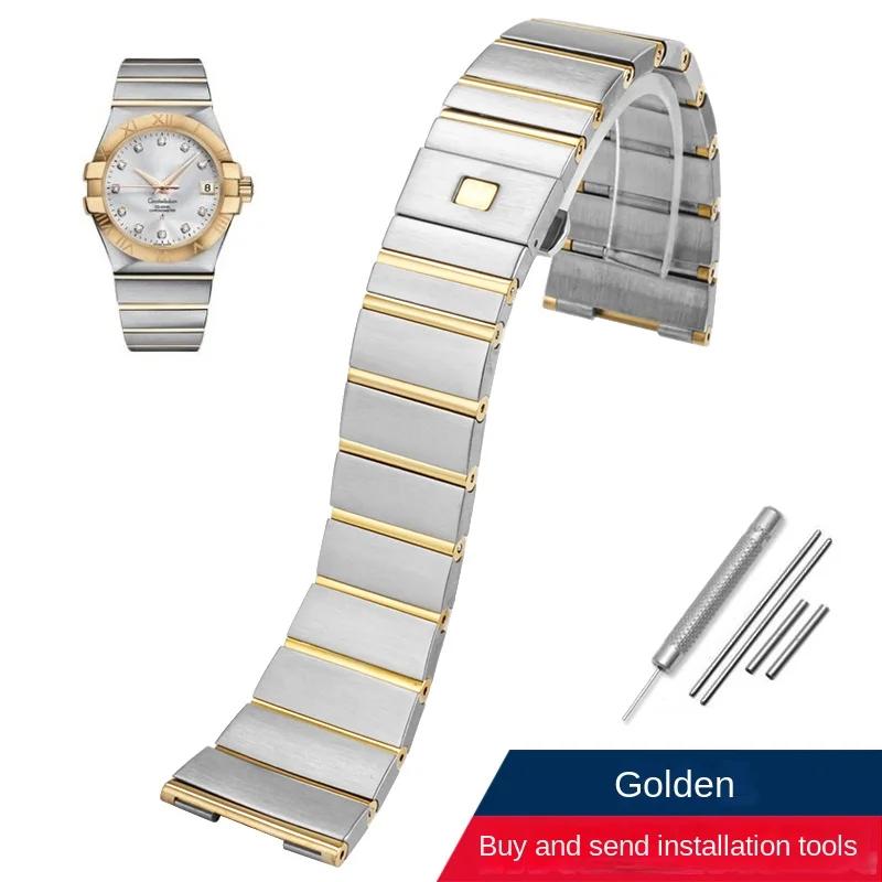

Для Omega Double Eagle Сталевий ремінець Браслет серії Constellation Чоловічий та жіночий Ремінець для годинника Металеві аксесуари 17ММ 23ММ 25ММ 23mm