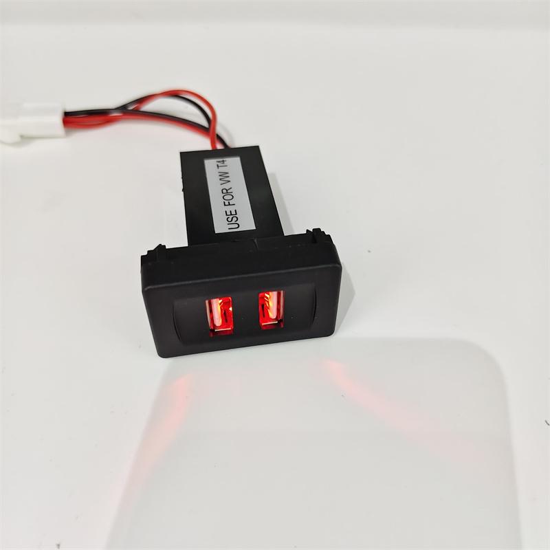 Dual USB Port Car Charger 2.1A Rocker Adapter Socket Light Built-In Socket For Transport T4 Car Dual USB Charger Car Accessories