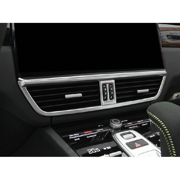 For Porsche Cayenne 2019-23 Silver Pattern Central Console Air Outlet Vent Trim