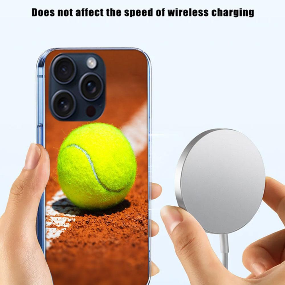 Tennis Sport Capa Handyhülle Für Iphone 17 Air 16 Pro Max 15 12 Pro 14 Plus 17E 16E 11 13 Mini Hüllen Cases Fundas Cell Klar TPU