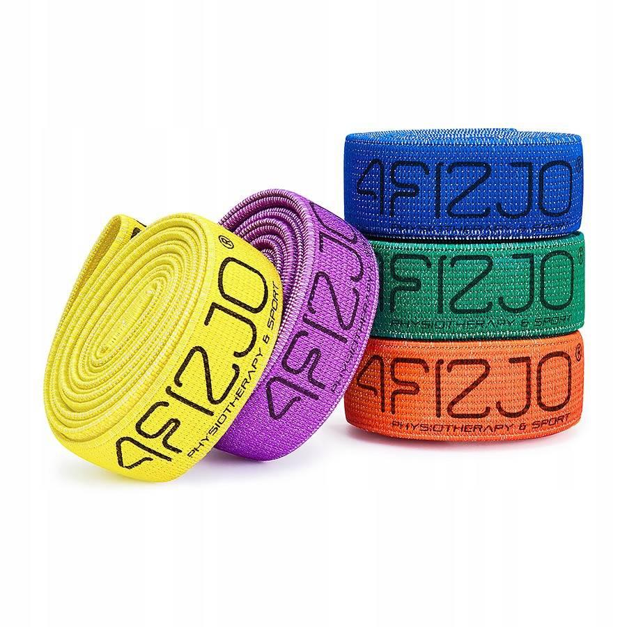 4FIZJO Flex Band fabric rubber long - yellow (resistance 27-35 kg)