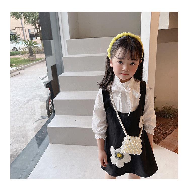 Mini Dumpling Pearl Beaded Crossbody Bag for Kids