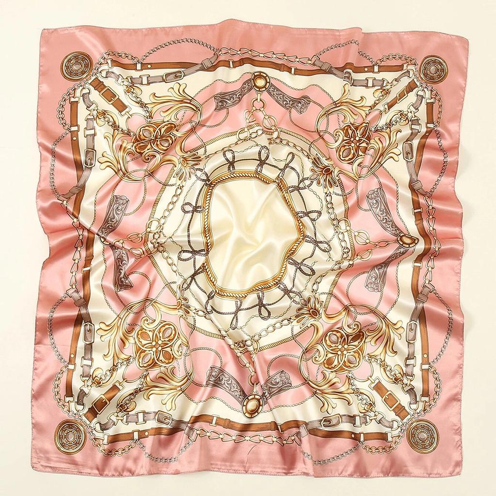 90x90CM Square Scarf New Luxury Design Popular Silk Style The Four Seasons Scarves Women Sunscreen Beach Kerchief Hijab