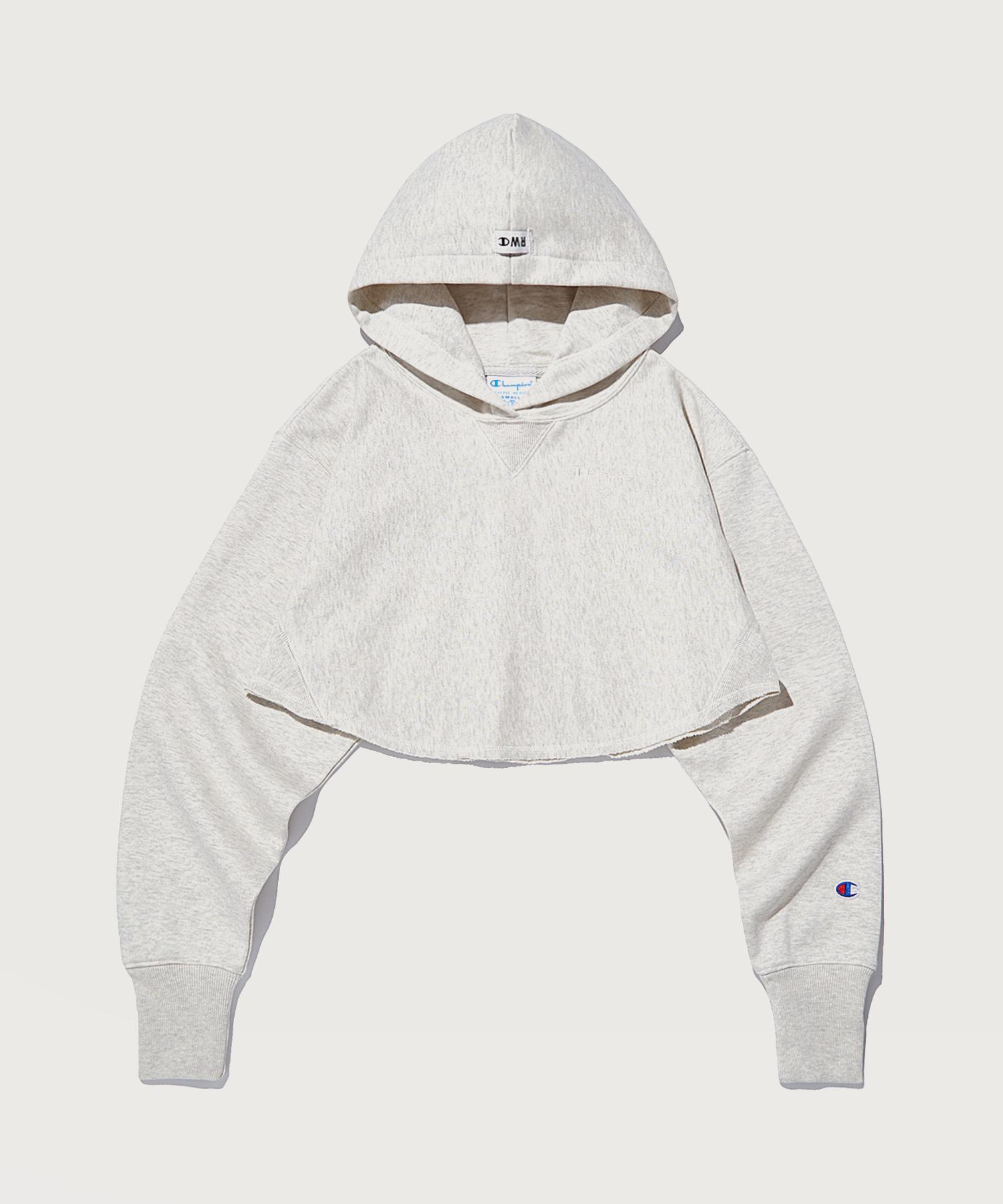 Champion Women S Reverse Weave 100 Crop Hoodie Cream Cream/Xs
