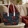 Elegant Rose Pattern Shoulder Bag Fashion Daily Commute Tote Handbag