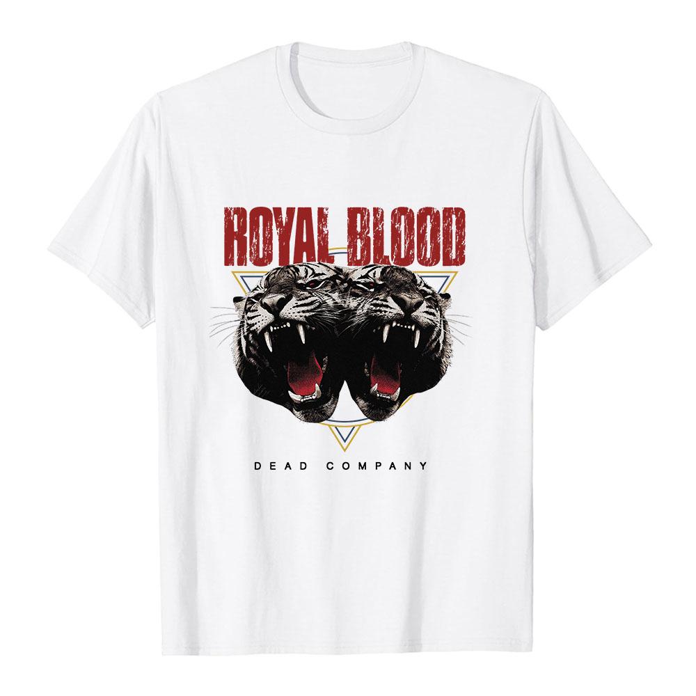 Herren Damen Royal Blood Band T-Shirt Dead Company Doppel Tiger Grafikdruck Merch Kurzarm Baumwolle Freizeit-T-Shirts Unisex T-Shirts
