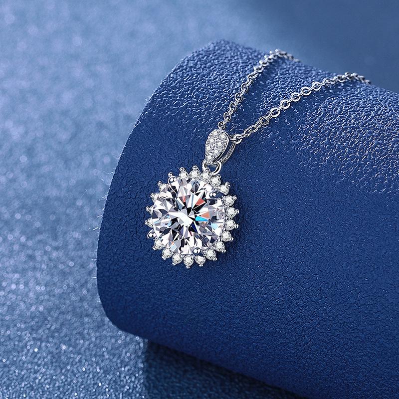 

Ожерелье-подвеска «Подсолнух» с имитацией муассанита и бриллиантом 5 карат, женское кольцо с платиновым покрытием 950 пробы