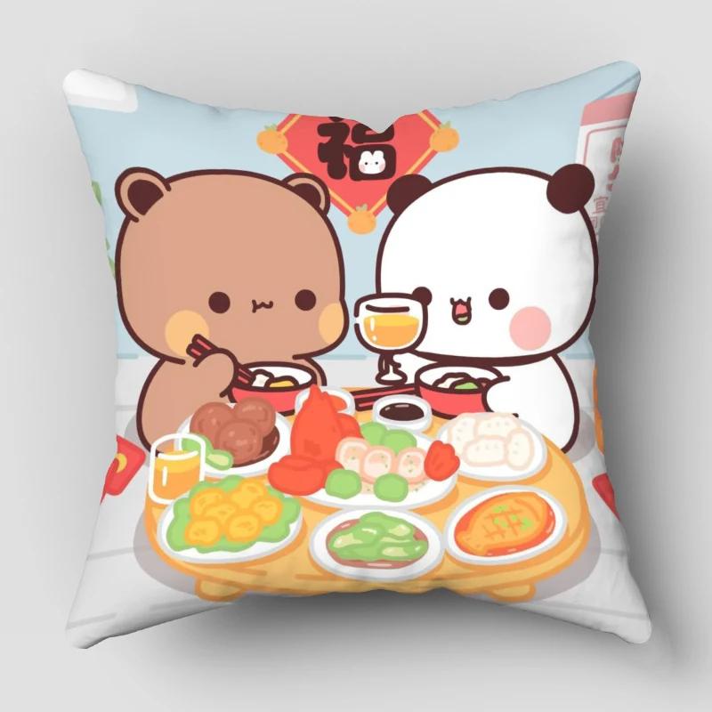 Bear Hug Pillow Case Bubu Dudu Cartoon Series For Home Decorative Pillows Cover Invisible Zippered Throw PillowCases