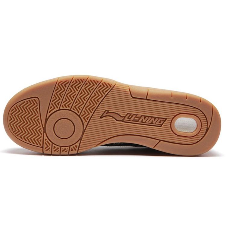 Li Ning Deluxe Low Leather Slip Resistant, Abrasion Resistant, Lightweight Low top Skateboard Shoes Women's Black AZGS046-3