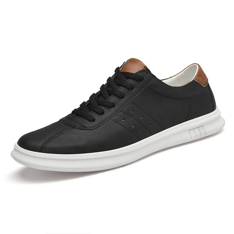Fashion Luxury Brand Men Shoes Tenis Masculino Lace Up Sneakers Man Genuine Leather Casual Shoes For Men Comfortable Walking Board Shoes