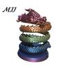 Auspicious Dragon Desktop Ornament Coiled Pen Holder, Chinese Style Pencil Unique 3D Printed Desk Decor Organizer, Stationery Storage Container