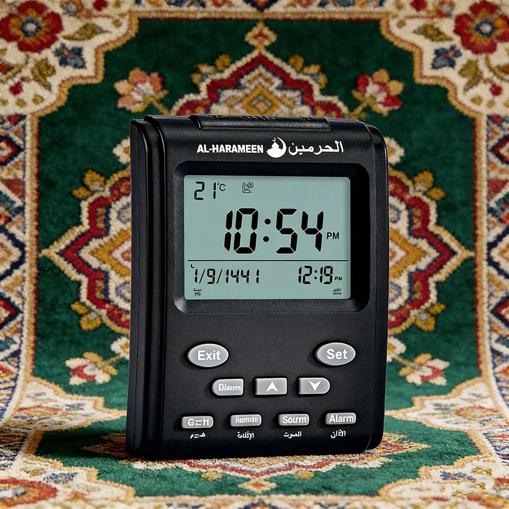 Simple Alarm Muslim Prayer Time Reminder Digital Alarm with Temperature/Date Display Portable Ramadan Gift for Islamic Worship