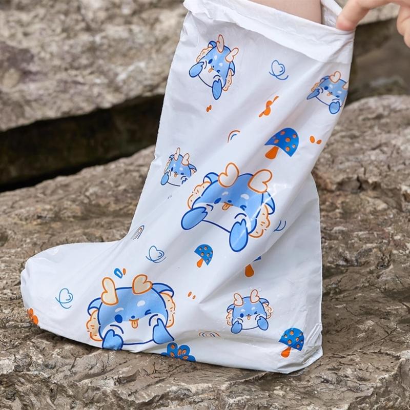 High Top Design Shoe Covers Disposable Water Resistant Boot Covers Overshoes Shoe Protectors Thickened Rain Shoes