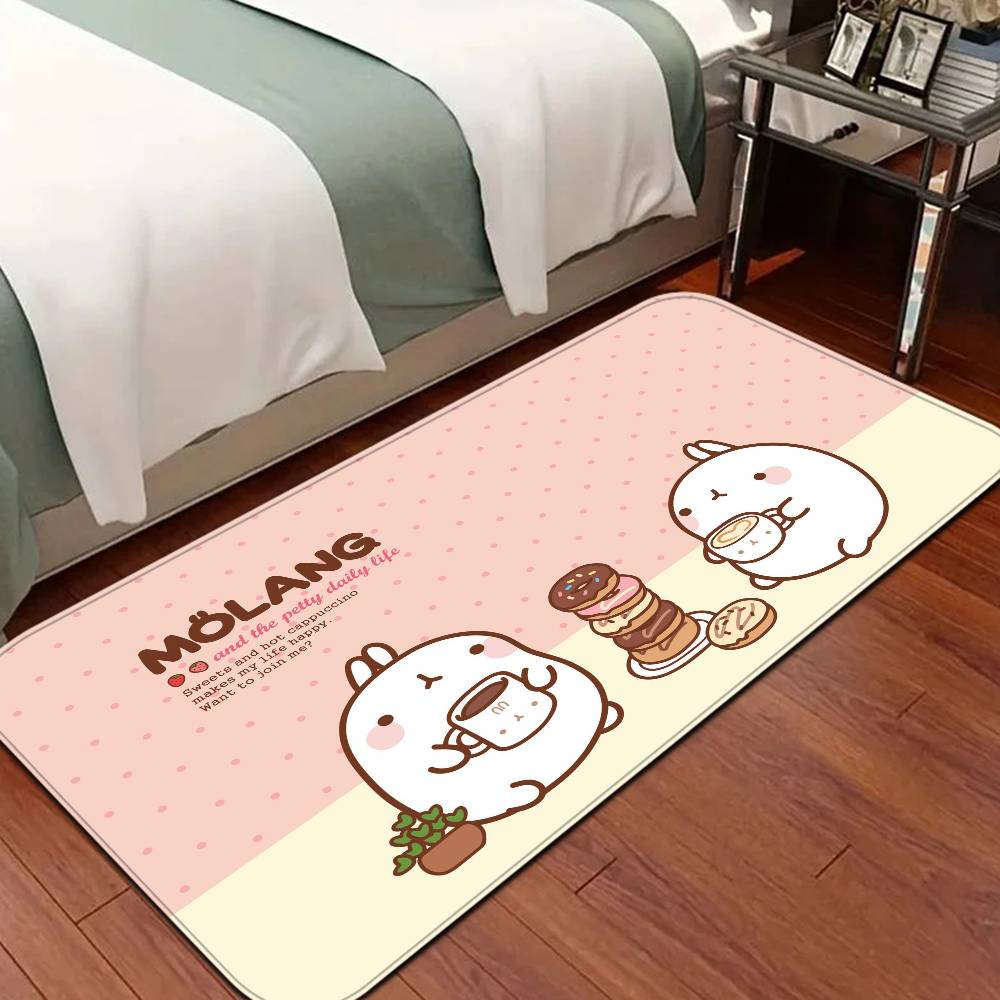 Kawaii Molang Floor Mat Rectangle Anti-slip Home Soft Badmat Front Door Indoor Outdoor Mat Modern Home Decor